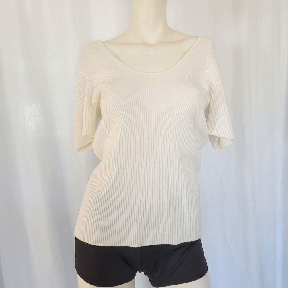 Anthropologie Moth white short sleeves sweatshirt size XL